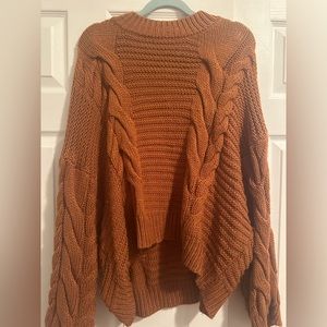 Zenana Oversized Chunky Orange Sweater